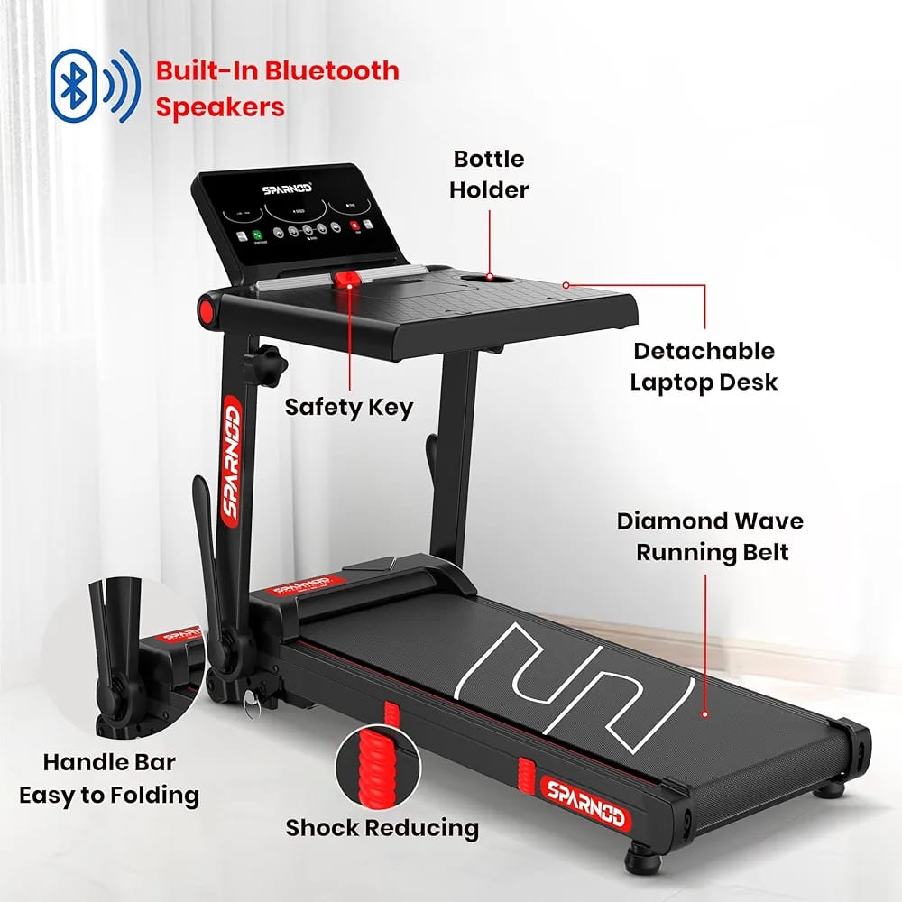 تردمیل تاشو خانگی Sparnod Fitness STH-3085